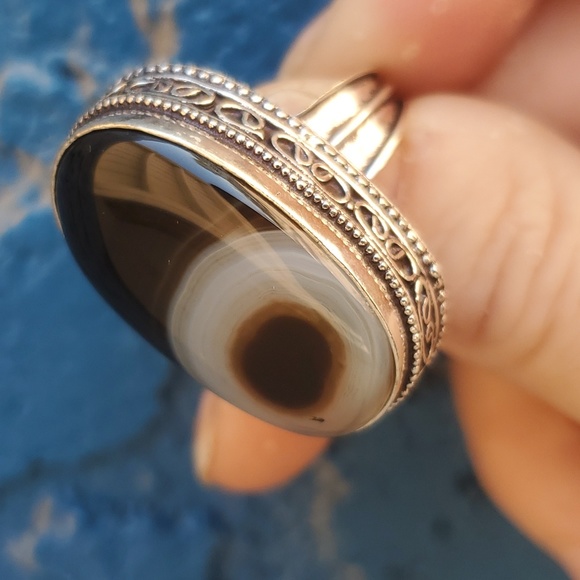 New Botswana Agate 925 Silver Ring. - Picture 13 of 16